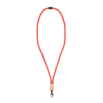 Lanyard in RPET con dettaglio in bambù da personalizzare color rosso