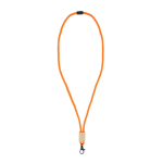 Lanyard in RPET con dettaglio in bambù da personalizzare color arancione