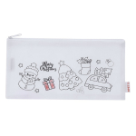 Astuccio natalizio in non-woven rPET da colorare con pastelli a cera color bianco prima vista