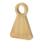 Cavatappi in bambù e acciaio che funge anche da porta bottiglia color naturale prima vista