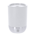 Bicchiere termico in PP riciclato e base in acciaio con tappo 290ml color bianco prima vista