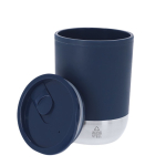 Bicchiere termico in PP riciclato e base in acciaio con tappo 290ml