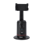 Supporto per cellulare con rotazione automatica 360º e base treppiede color nero prima vista