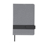 Taccuino A5 con copertina in PU, chiusura magnetica e pagine a righe color grigio prima vista