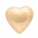 Cioccolatini a forma di cuore in confezione singola personalizzata 5g color oro