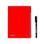 Block notes A5 15 pagine neutre riutilizzabili e copertina flessibile color rosso seconda vista