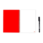 Block notes A5 15 pagine neutre riutilizzabili e copertina flessibile color rosso