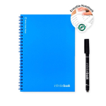 Block notes A5 15 pagine neutre riutilizzabili e copertina flessibile color blu reale terza vista
