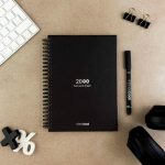 Taccuino riutilizzabile A5 con copertina rigida e scansione InfiniteBook, inchiostro nero color nero vista ambiente