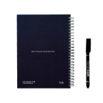 Taccuino riutilizzabile A5 con copertina rigida e scansione InfiniteBook, inchiostro nero color blu mare seconda vista