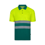 Polo da lavoro unisex a manica corta effetto bird-eye 140 g/m2 Velilla color verde seconda vista