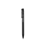 Penna in alluminio riciclato con finitura in gomma inchiostro blu color nero immagine con logo