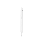 Penna in alluminio riciclato con finitura in gomma inchiostro blu color bianco seconda vista