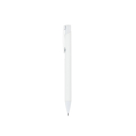 Penna in alluminio riciclato con finitura in gomma inchiostro blu color bianco