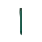 Penna in alluminio riciclato con finitura in gomma inchiostro blu color verde scuro