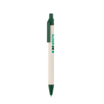 Penna in alluminio riciclato da cartoni del latte inchiostro blu color verde scuro immagine con logo 2