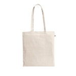 Borsa per la spesa in cotone riciclato con manici lunghi 140 g/m2 color naturale