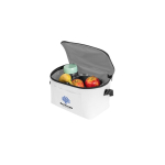 Borsa termica in poliestere riciclato con tracolla regolabile 7L color bianco immagine con logo 5