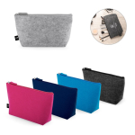 Pochette spaziosa in feltro riciclato con chiusura a zip vari colori