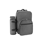 Zaino termico per picnic in poliestere riciclato con utensili color grigio scuro