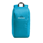 Zaino multiuso con schienale e spallacci imbottiti capacità 10L color azzurro immagine con logo