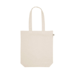 Shopper in cotone riciclato e poliestere con manici lunghi 280 g/m2 color naturale prima vista