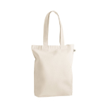 Shopper in cotone riciclato e poliestere con manici lunghi 280 g/m2 color naturale