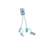 Cavo 6 in 1 realizzato in materiale riciclato con finitura sfumata color multicolore immagine con logo
