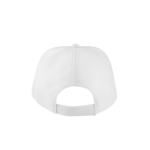 Cappellino poliestere riciclato 5 pannelli e chiusura adesiva 210 g/m2 color bianco terza vista