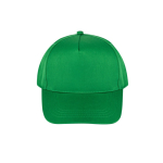 Cappellino poliestere riciclato 5 pannelli e chiusura adesiva 210 g/m2 color verde