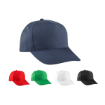Cappellino poliestere riciclato 5 pannelli e chiusura adesiva 210 g/m2 vari colori