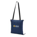 Coperta da picnic pieghevole in poliestere che si trasforma in Shopper color blu immagine con logo