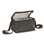 Borsa termica in feltro rPET da 1 mm con tasca frontale da 5l color grigio scuro seconda vista