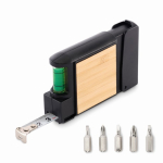 Metro a nastro da 3m con livella a bolla e cacciavite con 5 punte color nero