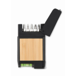 Metro a nastro da 3m con livella a bolla e cacciavite con 5 punte color nero quarta vista