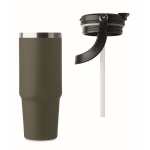 Bicchiere a doppia parete con cannuccia, beccuccio e manico da 850ml