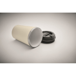 Bicchiere d'asporto a doppia parete con rivestimento in ceramica 350ml color beige terza vista fotografica