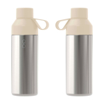 Borraccia fatta con materiali riciclati con tazza 620ml Ocean Bottle color sabbia terza vista