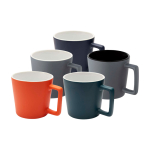 Tazza in ceramica con finitura opaca e manico squadrato 370ml seconda vista in vari colori