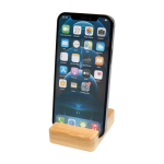 Supporto in bambù per telefono con angolo di visione ergonomico color legno terza vista