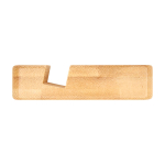 Supporto in bambù per telefono con angolo di visione ergonomico color legno vista laterale