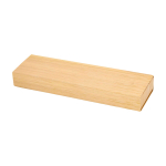 Penna e portamine in bambù con clip in metallo inchiostro nero color naturale seconda vista con scatola