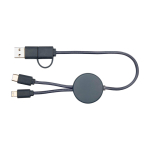 Cavo di ricarica rapida in plastica riciclata sincronizzazione 5 in 1 seconda vista posteriore