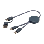 Cavo di ricarica rapida in plastica riciclata sincronizzazione 5 in 1 terza vista