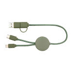 Cavo di ricarica rapida in plastica riciclata sincronizzazione 5 in 1 seconda vista posteriore