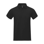 Polo a manica corta uomo in cotone piqué 200 g/m² Elevate Life color nero seconda vista frontale