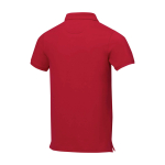 Polo a manica corta uomo in cotone piqué 200 g/m² Elevate Life color rosso terza vista posteriore