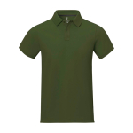 Polo a manica corta uomo in cotone piqué 200 g/m² Elevate Life color verde militare seconda vista frontale