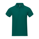 Polo a manica corta uomo in cotone piqué 200 g/m² Elevate Life color verde scuro seconda vista frontale