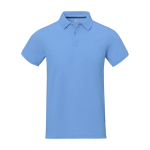 Polo a manica corta uomo in cotone piqué 200 g/m² Elevate Life color azzurro seconda vista frontale